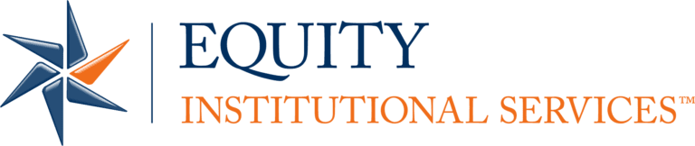 Logo for Equity Institutional Services with a blue and orange star graphic on the left and the company name in blue and orange text on the right.