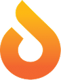 A stylized orange and yellow drop-shaped logo with a gradient effect, featuring a central cutout resembling a lowercase "d.