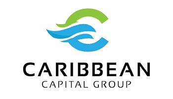 Logo for Caribbean Capital Group featuring abstract blue and green wave shapes above the company name in black, set against a white background.