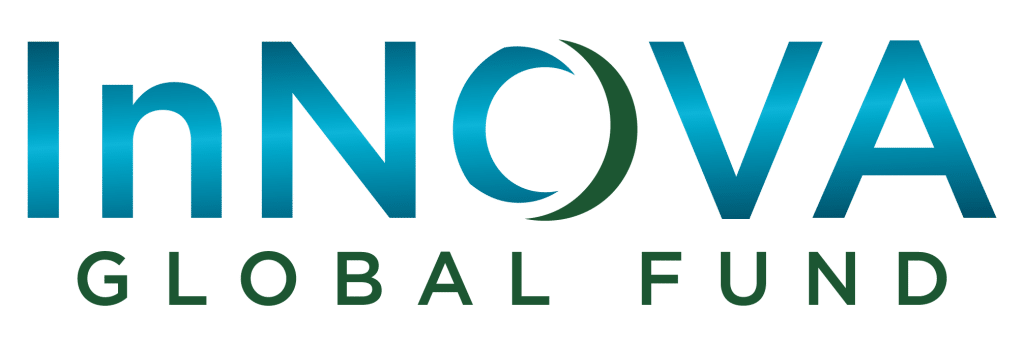 Logo for "InNOVA Global Fund" with "InNOVA" in large blue-green gradient text and "GLOBAL FUND" in smaller green capital letters below.