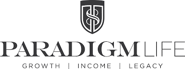 Paradigm Life logo with a shield emblem above the company name and the words "Growth | Income | Legacy" underneath.