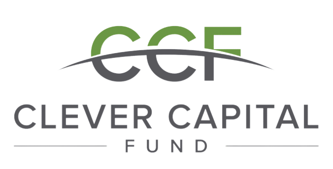 Clever Capital Fund logo with large green and gray "CCF" above the company name in gray text, separated by a curved line.