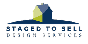 Logo for "Staged to Sell Design Services" featuring a stylized house with blue and green colors above the company name.