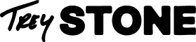 The image shows the text "Trey STONE" with "Trey" in a cursive font and "STONE" in bold, uppercase letters.