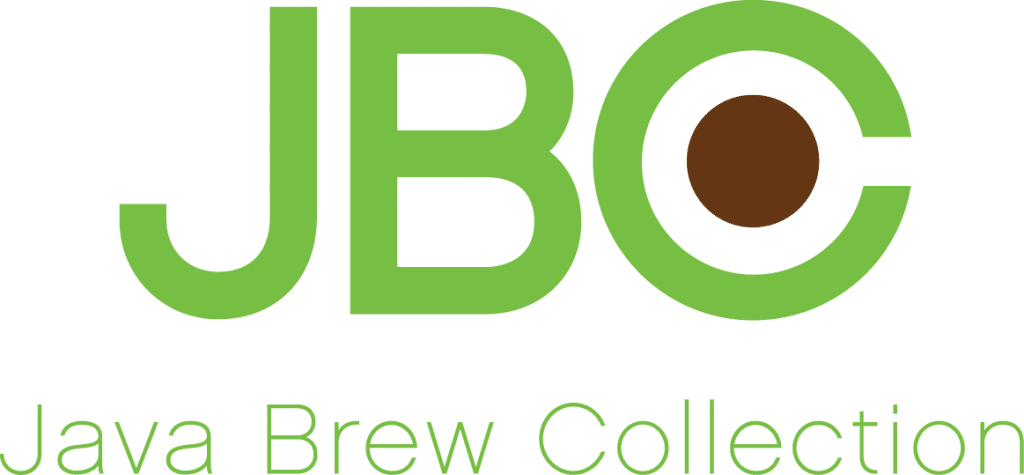 Logo with green letters "JBC", the "C" containing a brown circle. Below, text reads "Java Brew Collection" in green.